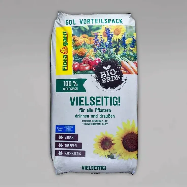 Floragard Bio-Erde Vielseitig - torffrei sowie vegan, 50L